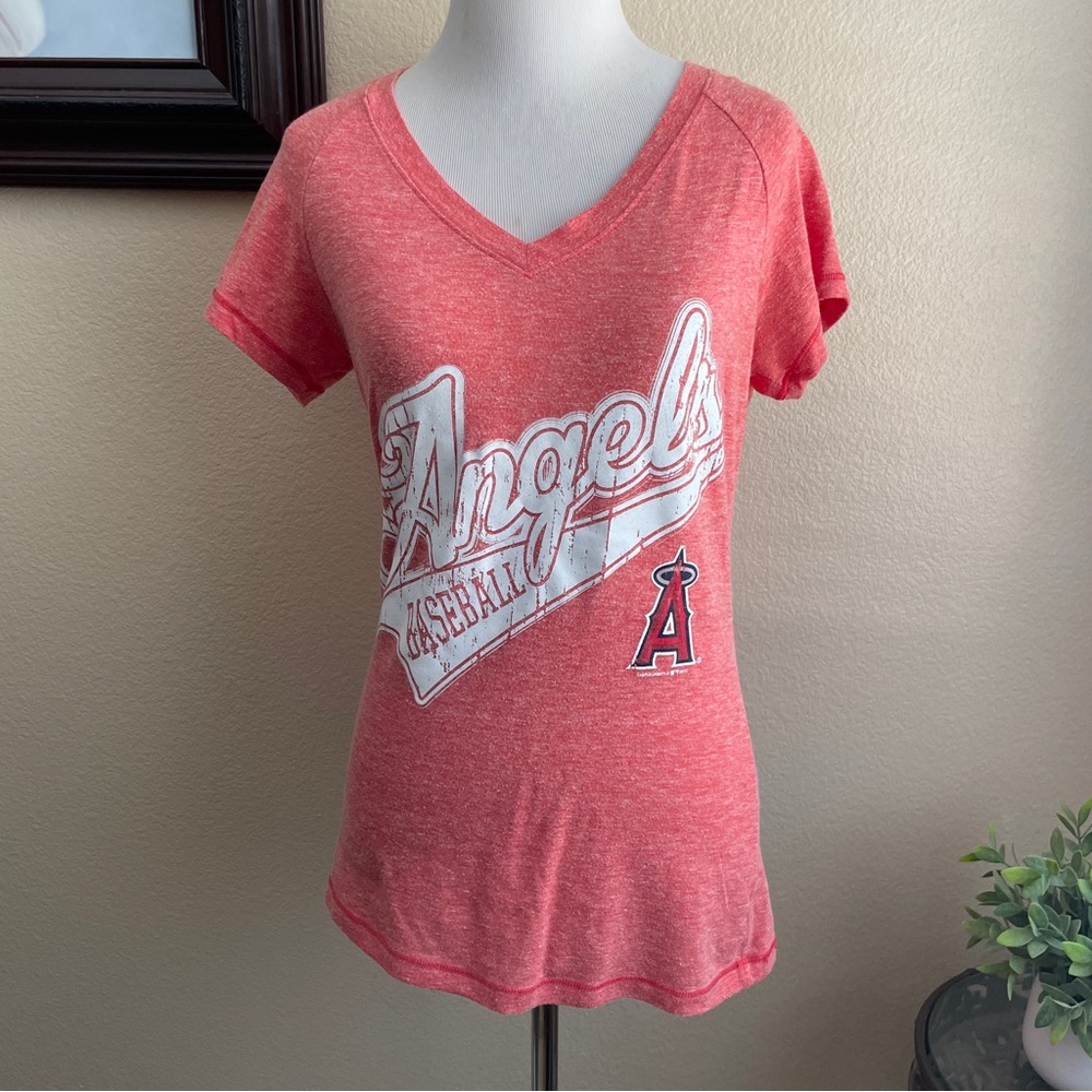 MLB Angels baseball v-neck shirt top